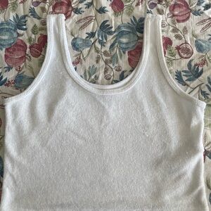 Hollister White Fitted Crop Tank Top